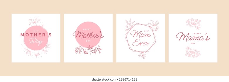 Happy Mother's Day Typography for Greeting Card or Poster Design with Flower Illustration