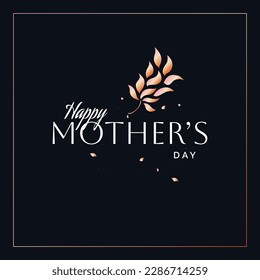 Happy Mother's Day Typography for Greeting Card or Poster Design with Flower Illustration