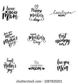 Happy Mother's Day typography. Happy Mother's Day - hand drawn lettering. Seasons greetings card perfect for prints,banners,invitations,special offer and more.