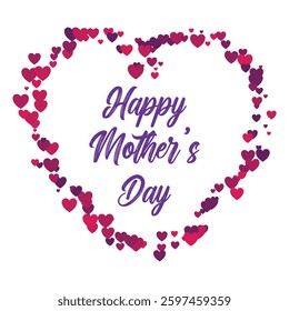 Happy mother's day typography heart design