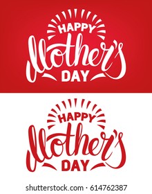 Happy Mother's Day typography isolated on red background. Vector illustration