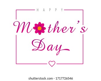Happy mother's day typography and rose flower ,vector  format