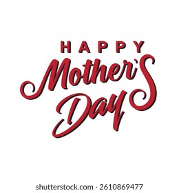 happy mother's day typography silhouette design