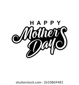 happy mother's day typography silhouette design