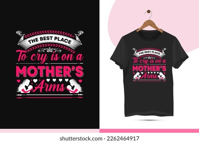 Happy mother's day typography t-shirt design template. Perfect vector illustrations on black background for Shirts, bags, Mugs, and others print items.