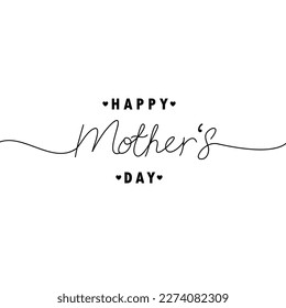 Happy mother's day typography vector isolated on white background.