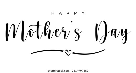 Happy Mother's Day. Mother's day vector banner on isolated background. Vector illustration for mother's day. Lettering style. EPS 10