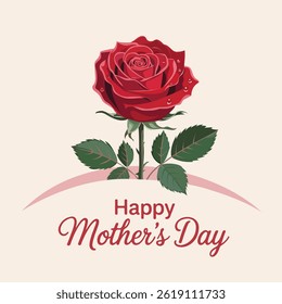 Happy Mothers Day Vector Cartoon Style Cute illustration