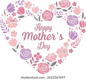 Happy Mother's Day Vector Cartoon Style Cute illustration
