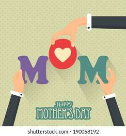 Happy Mother's Day Vector Design. Announcement and Celebration Message Poster, Flyer 