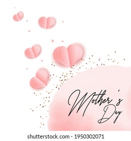 
Happy mother's day vector design card, blush pink watercolor fluid painting with flower and pearl. Blush pink watercolor fluid painting. Spring wedding invitation. Best mom ever