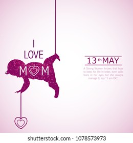 Happy Mothers Day. Vector Festive Holiday Illustration