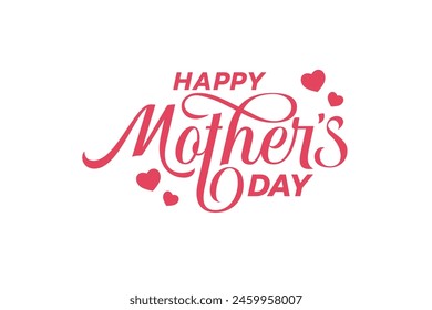 happy mother's day vector graphic with beautiful lettering and hearts for greeting cards, banners, events, etc.