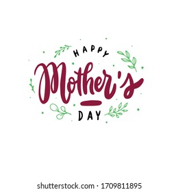happy mother's day vector greeting lettering 