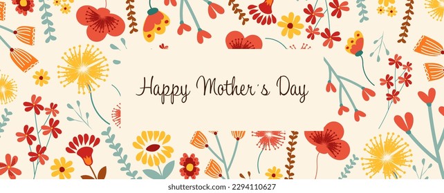 
Happy Mother's Day vector greeting cards set with flowers