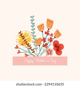 
Happy Mother's Day vector greeting cards set with flowers