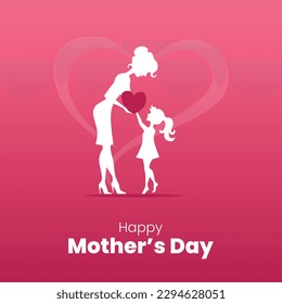 Happy Mother's Day vector greeting design for the mother's day, 14 may mother's day.