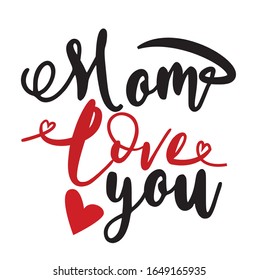 Happy Mother's Day. Vector hand lettering quote, typographic element for your design. Can be printed on T-shirts, bags, posters, invitations, cards, pillows.