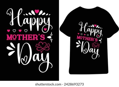 Happy Mother's Day. Vector hand lettering quote, typographic element for your design