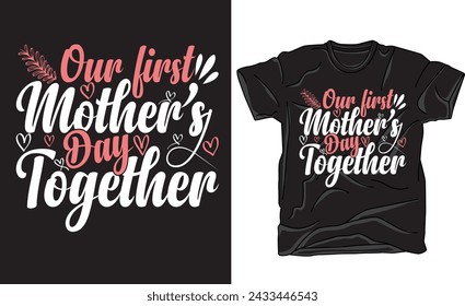 Happy Mother's Day. Vector hand written quote "My mom is the best". Vector hand lettering quote, typographic element for your design. Can be printed on T-shirts, bags, posters, invitations, cards.