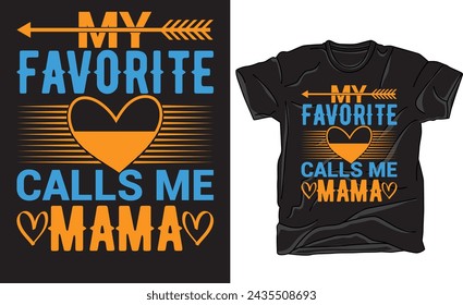 Happy Mother's Day. Vector hand written quote "My mom is the best". Vector hand lettering quote, typographic element for your design. Can be printed on T-shirts, bags, posters, invitations, cards.
