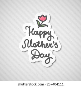happy mother's day, vector handwritten text on old cardboard
