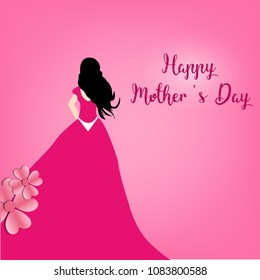 Happy mother's day vector illustration of card and poster design with mother. Vector poster and card design.