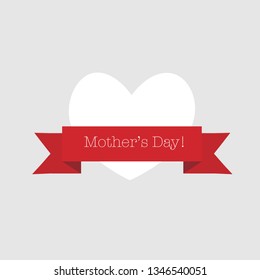 Happy Mother's Day vector illustration isolated on blue. Heart with inscription vector. Good vector for sites, postcards, invitations.