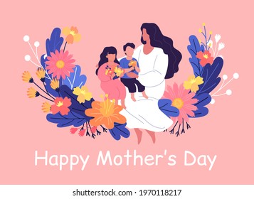 Happy Mother's day vector illustration greeting card