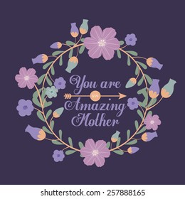 Happy Mothers day, vector illustration