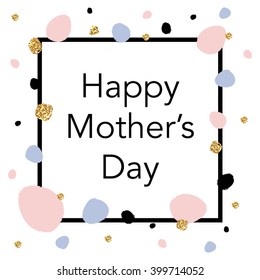 Happy Mother's Day vector illustration. Greeting card with golden texture