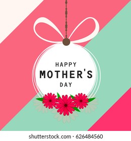 Happy Mother's Day, Vector Illustration, Greeting Card design on decorative background for the celebration of Mother's Day.