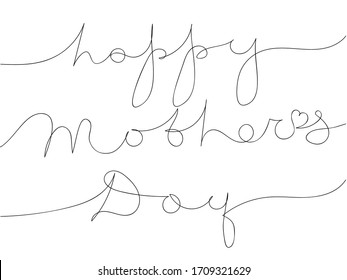Happy Mother`s Day - vector lettering. Hand written congratulation with Mother`s Day. 