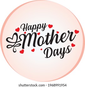 happy mother's day vector logo design
