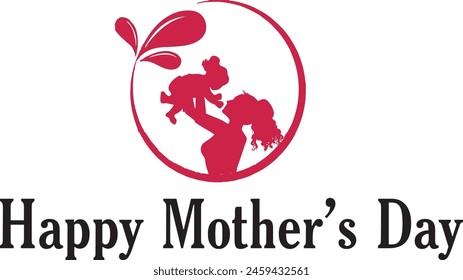 Happy Mother's Day vector with pink colour