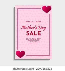 Happy mothers day vector set greeting card. Concept mother's day banner, flyer, party invitation, gift shop, vertical template