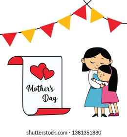 Happy Mother's Day Vector Template Design Illustration