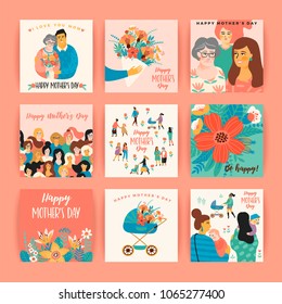 Happy Mothers Day. Vector templates. Design element for card, poster, banner, and other use