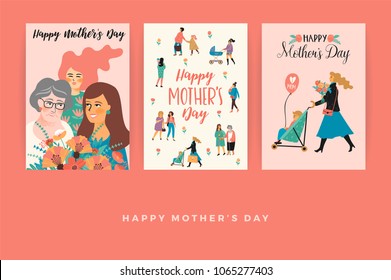 Happy Mothers Day. Vector templates. Design element for card, poster, banner, and other use