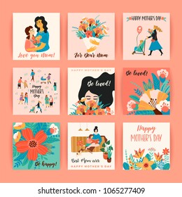 Happy Mothers Day. Vector templates. Design element for card, poster, banner, and other use