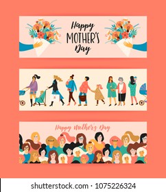 Happy Mothers Day. Vector templates. Design element for card, poster, banner, and other use