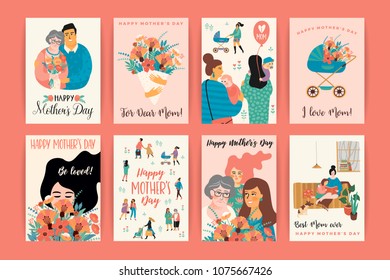 Happy Mothers Day. Vector templates. Design element for card, poster, banner, and other use