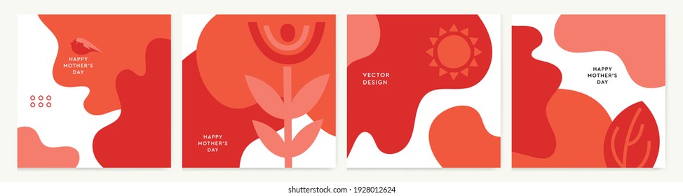 Happy Mothers Day. Vector templates trendy abstract square art. Design element for card, poster, banner, and other use.