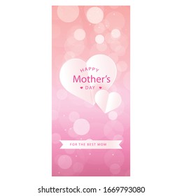 HAPPY MOTHER'S DAY vector vintage, banner, label, card, gift, poster, holiday card, Warm pink mother's day banner.