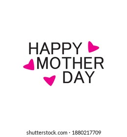 Happy Mother's Day vector writing and additional love shapes
