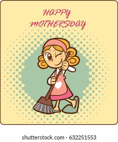 Happy mothers day vintage style graphic mother 