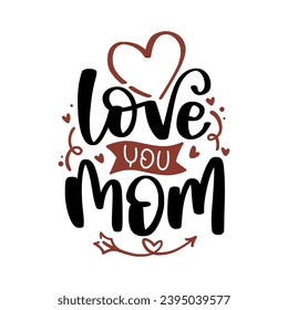 Happy Mother's Day wishes with heart. Mother day calligraphy, elegant best quotes for banners or greeting cards. Vector illustration