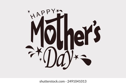 Happy Mother's Day wishes with heart. vector illustration