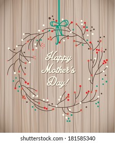 Happy Mother's Day Wreath Greeting Card