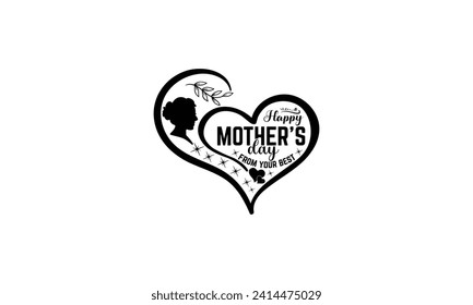 Happy mother's day from your best - illustration for prints on t-shirt and bags, posters, Mugs, Notebooks, Floor Pillows 